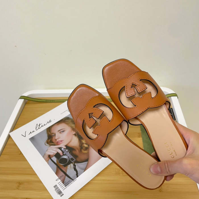 Flat leather sandals slippers , size 35-41 ,SS50-1069-1073