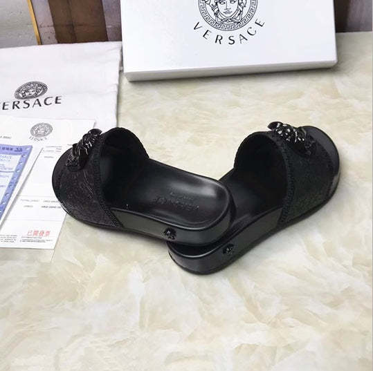 Flat leather sandals slippers , size 35-46, SS60-1853-1854