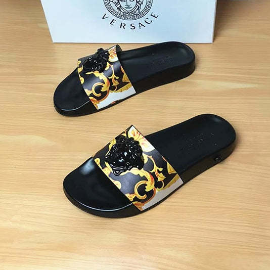 Flat leather sandals slippers , size 35-46, SS60-1858