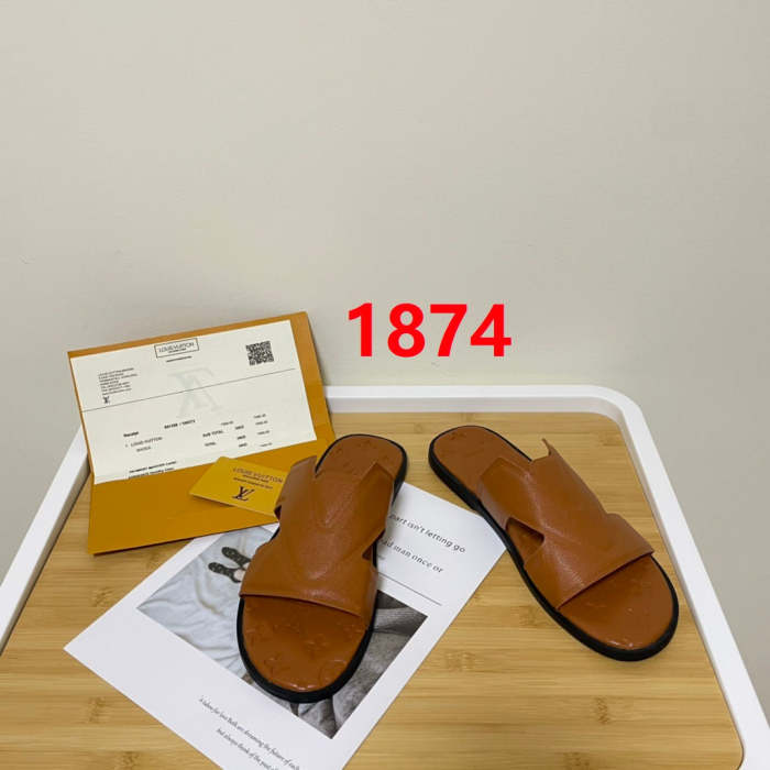 Flat leather sandals slippers , size 35-45, SS60-1873-1874