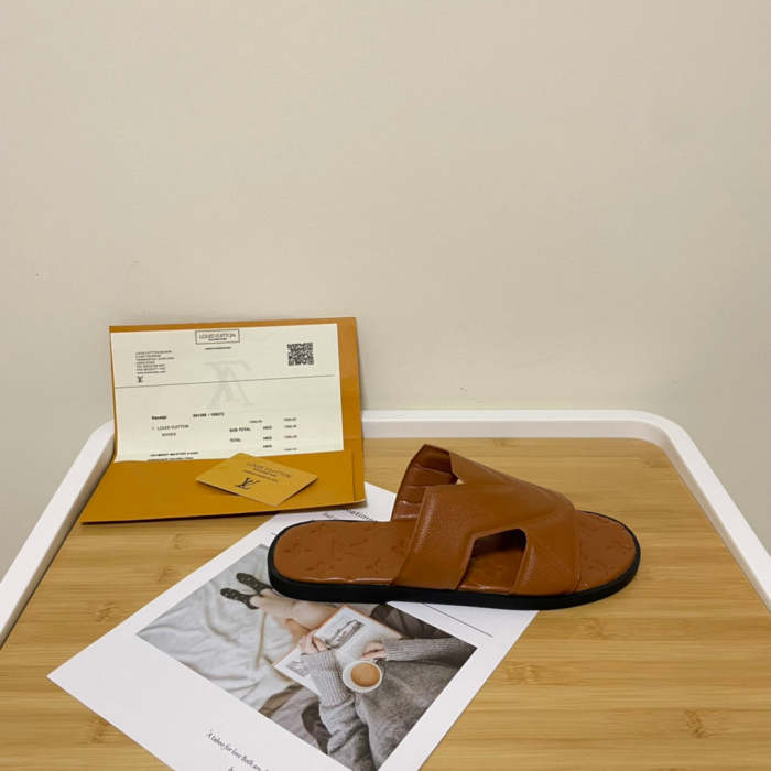 Flat leather sandals slippers , size 35-45, SS60-1873-1874