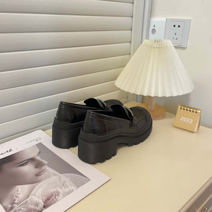 women chunky heel loafers shoes, size 35-40, SS70-1550-1551