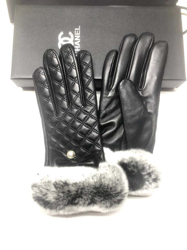 Women's fur leather gloves, GLS30-18