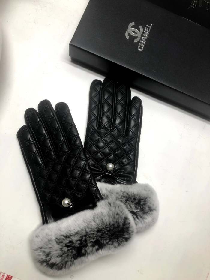 Women's fur leather gloves, GLS30-18