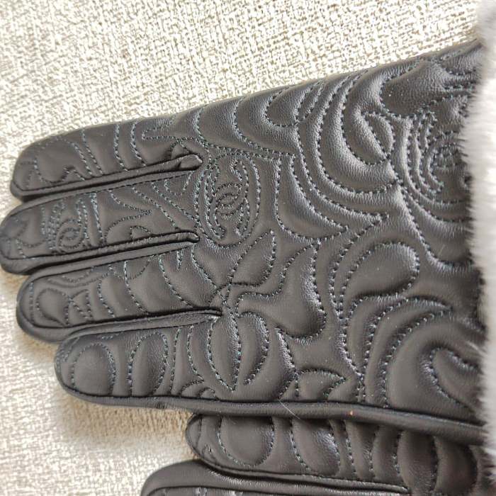 Women's fur leather gloves, GLS30-21