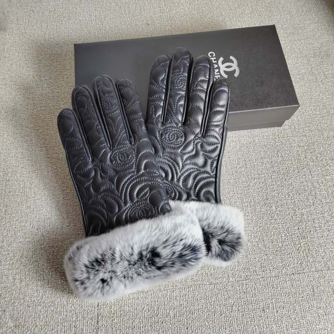 Women's fur leather gloves, GLS30-21