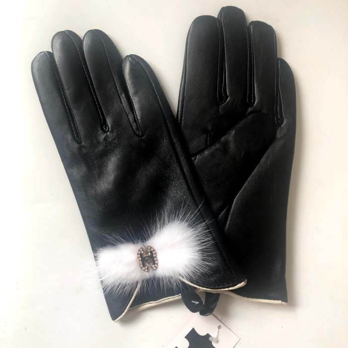 Women's fur leather gloves, GLS30-19