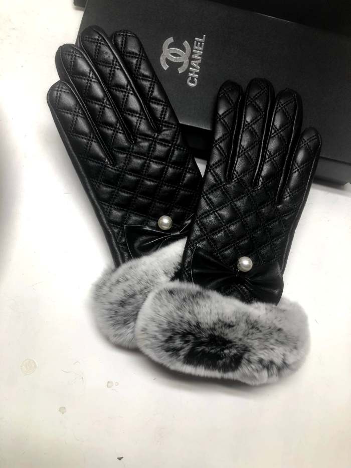 Women's fur leather gloves, GLS30-18