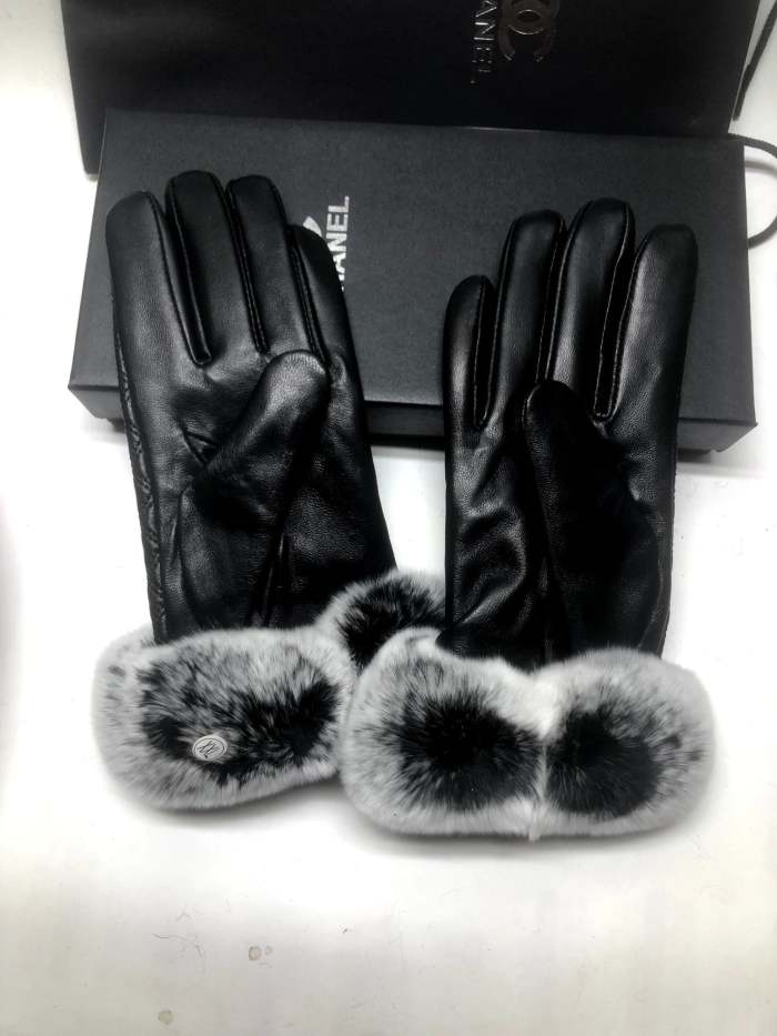 Women's fur leather gloves, GLS30-18