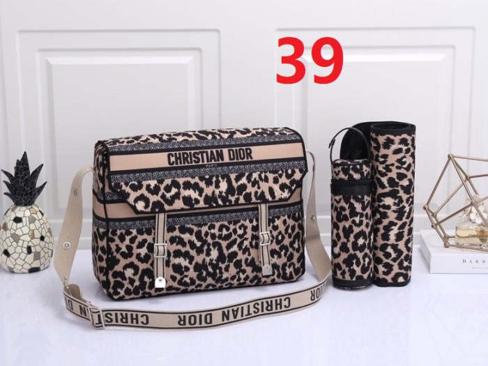 Canvas and split leather baby diaper bag + nursing bottle bag+ cushion, AAA, no box,diaper bag size  40x30x15cm,B98-39
