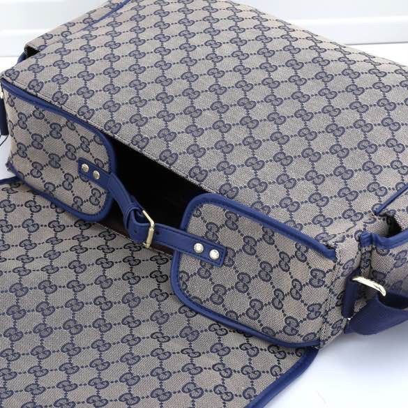 Canvas and split leather baby diaper bag + nursing bottle bag+ cushion, AAA, no box,diaper bag size  42x31x14cm,B98-34