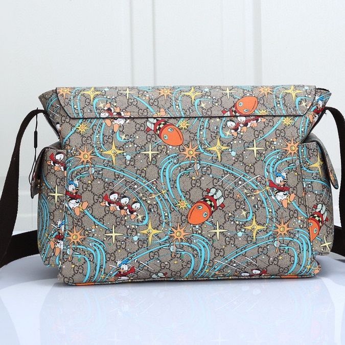 Canvas and split leather baby diaper bag + nursing bottle bag+ cushion, AAA, no box,diaper bag size  40x29x16cm,B98-33