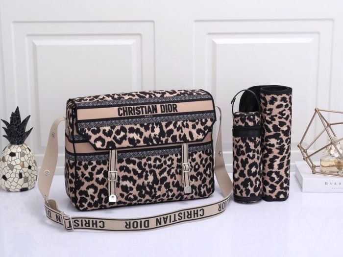 Canvas and split leather baby diaper bag + nursing bottle bag+ cushion, AAA, no box,diaper bag size  40x30x15cm,B98-39