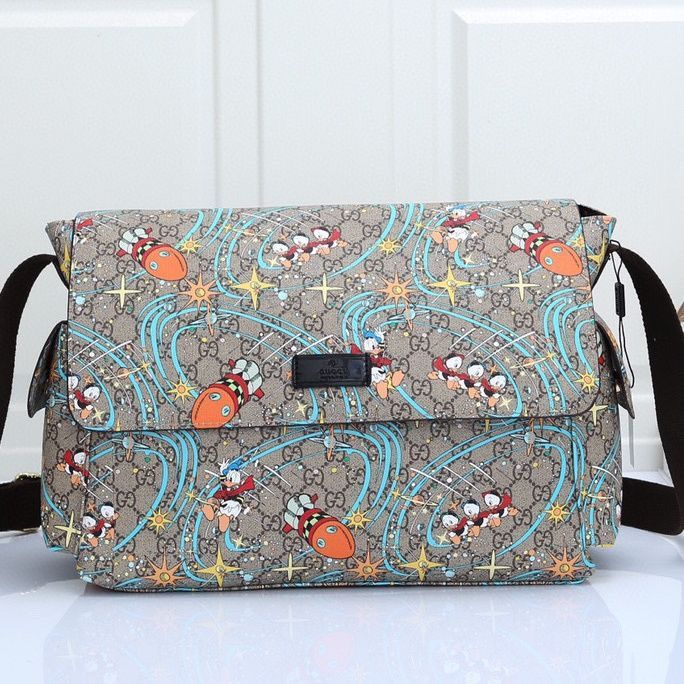 Canvas and split leather baby diaper bag + nursing bottle bag+ cushion, AAA, no box,diaper bag size  40x29x16cm,B98-33
