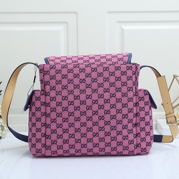 Canvas and split leather baby diaper bag + nursing bottle bag+ cushion, AAA, no box,diaper bag size  36x32x14cm,B98-37