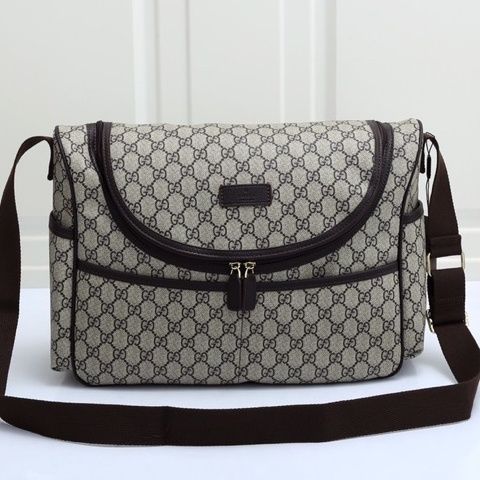 Canvas and split leather baby diaper bag + nursing bottle bag+ cushion, AAA, no box,diaper bag size  40x30x14cm,B98-35