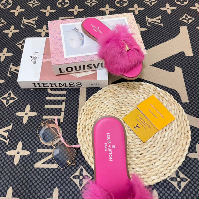 Women fur flat slipper shoes,size 34-43, SS50-1134-1139