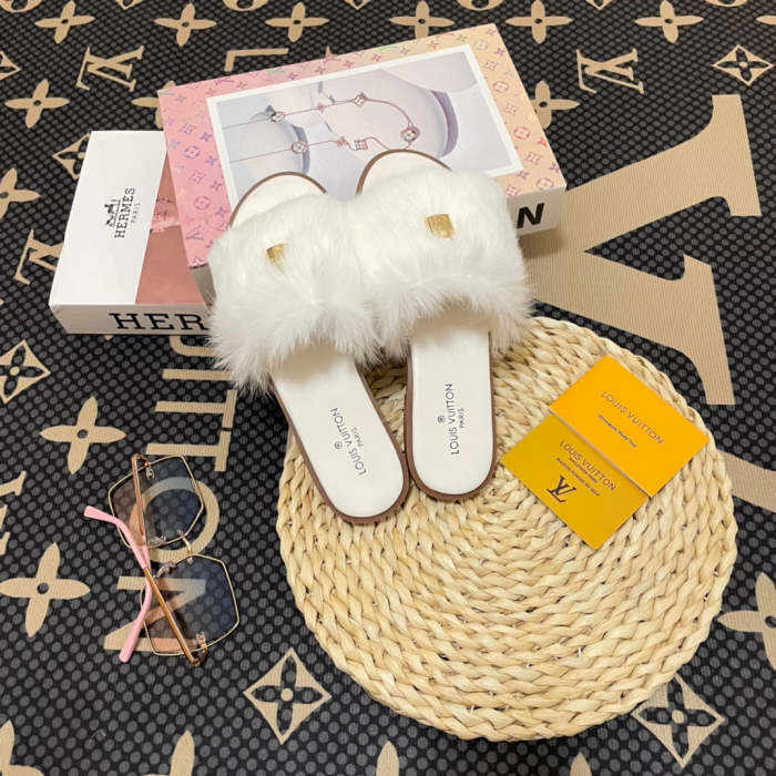 Women fur flat slipper shoes,size 34-43, SS50-1134-1139