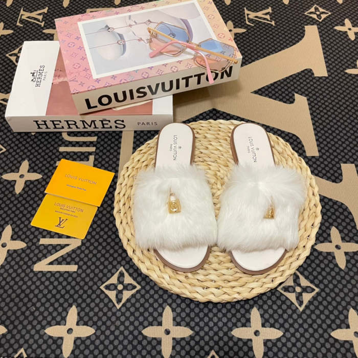 Women fur flat slipper shoes,size 34-43, SS50-1134-1139
