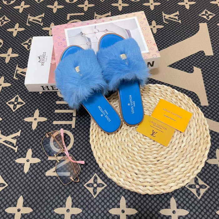 Women fur flat slipper shoes,size 34-43, SS50-1134-1139