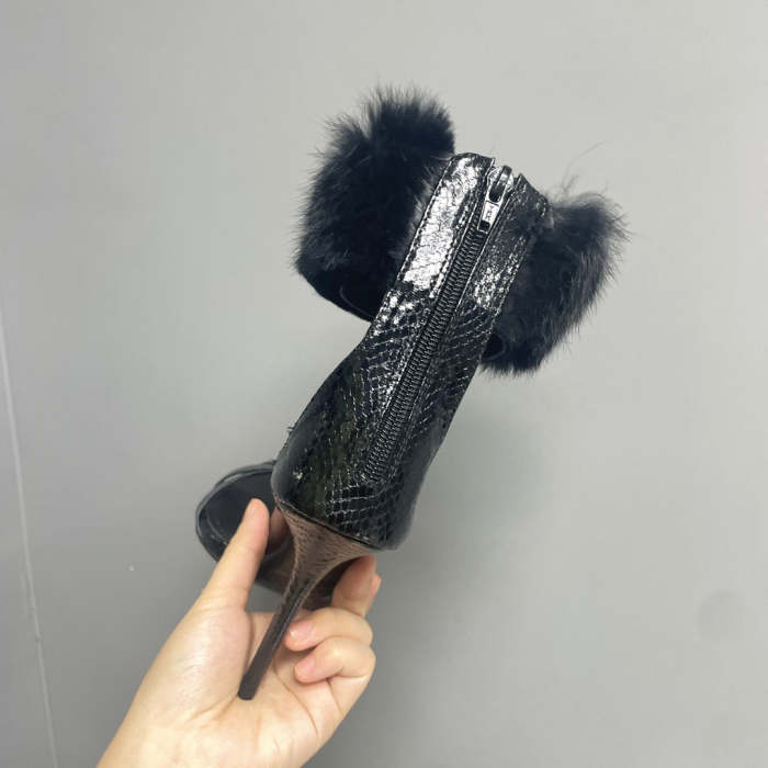 Women fur heel shoes,  heel 10cm, size 35-41, SS70-1651