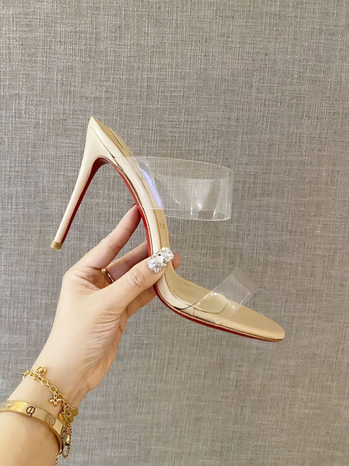 Women transparent heel sandal shoes, heel 10cm, size 35-41, SS50-1168