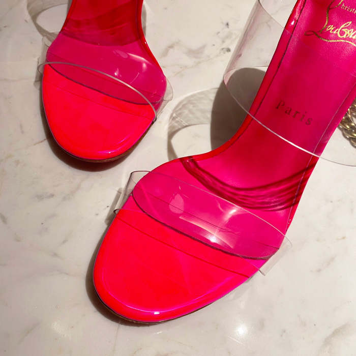 Women transparent heel sandal shoes, heel 10cm, size 35-41, SS50-1164