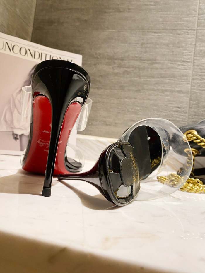 Women transparent heel sandal shoes, heel 10cm, size 35-41, SS50-1166