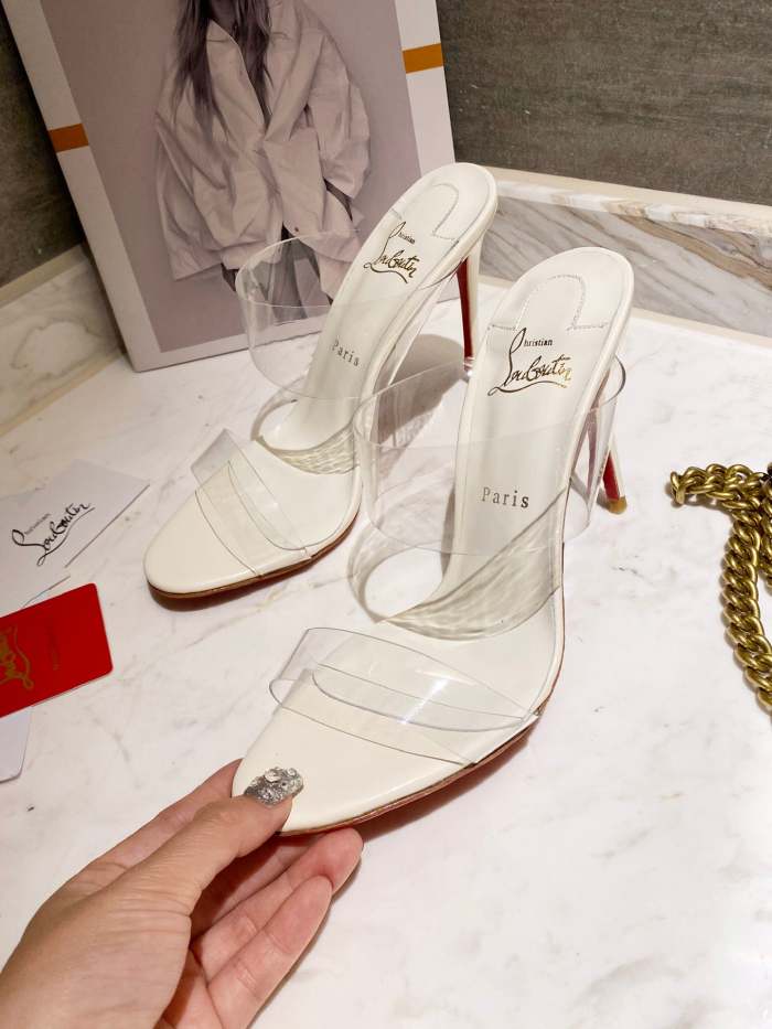 Women transparent heel sandal shoes, heel 10cm, size 35-41, SS50-1167