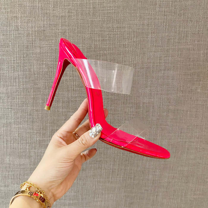 Women transparent heel sandal shoes, heel 10cm, size 35-41, SS50-1164