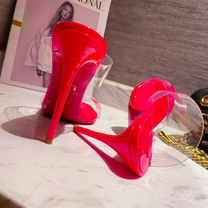 Women transparent heel sandal shoes, heel 10cm, size 35-41, SS50-1164