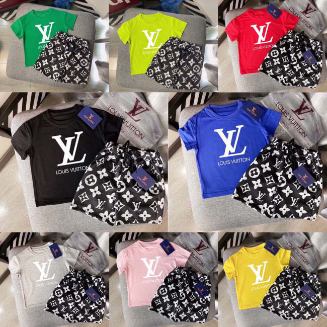 T-shirt + shorts suit Kids set clothes, no box, CL25-908-914