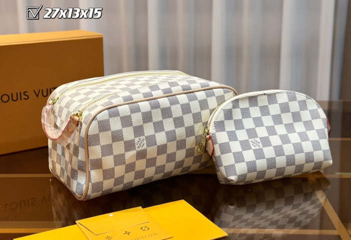Split leather bag ,3A, size 46x27x22cm, 27x13x15cm, 19x10cm, 4 pieces for set, no box, B75-2833