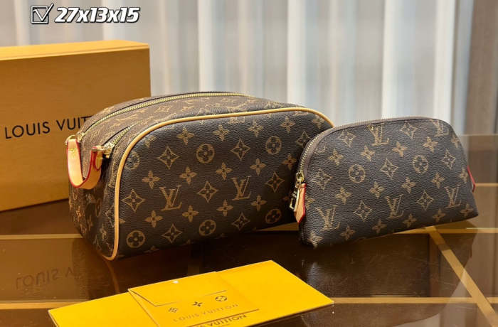 Split leather bag ,3A, size 46x27x22cm, 27x13x15cm, 19x10cm, 4 pieces for set, no box, B75-2835