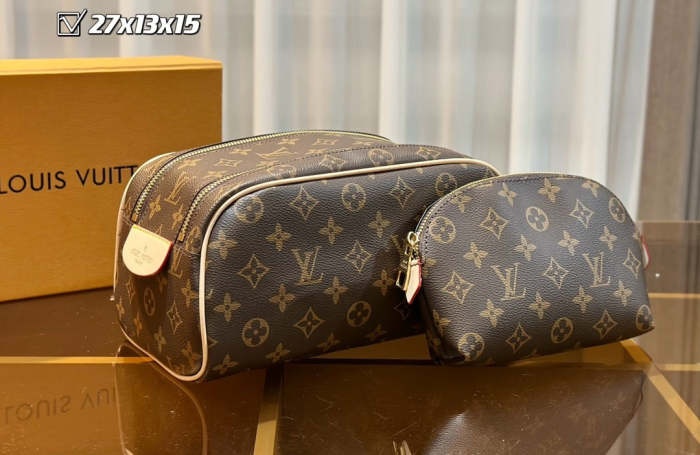 Split leather bag ,3A, size 46x27x22cm, 27x13x15cm, 19x10cm, 4 pieces for set, no box, B75-2836
