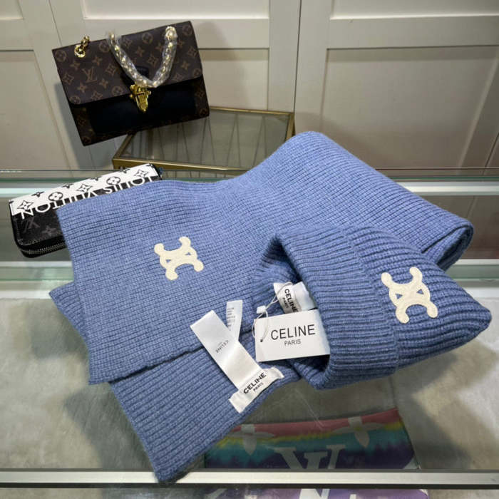cashmere cotton scarf and hat ,no box. HX68-11-16