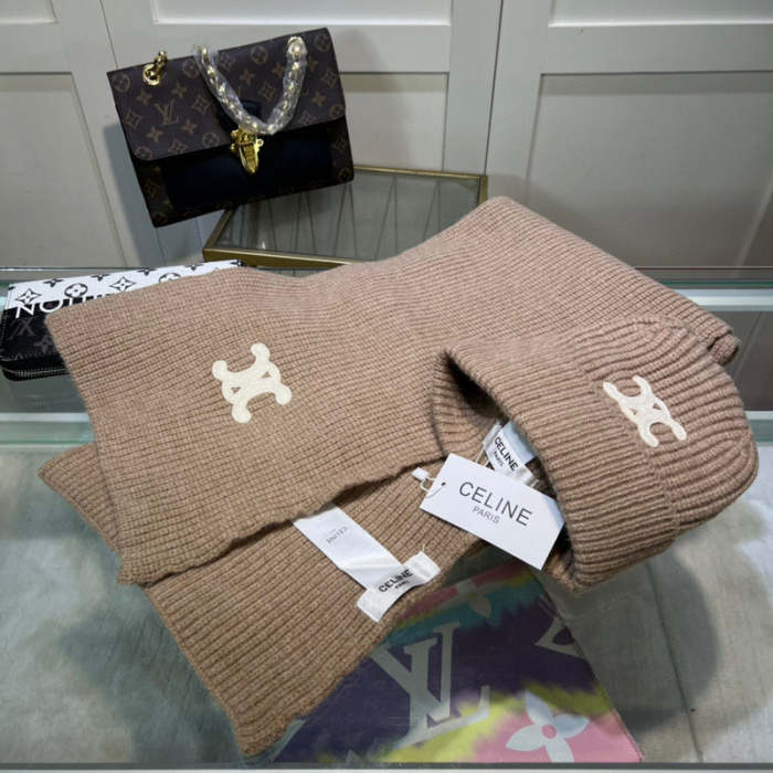 cashmere cotton scarf and hat ,no box. HX68-11-16