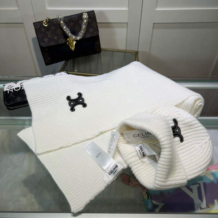 cashmere cotton scarf and hat ,no box. HX68-11-16