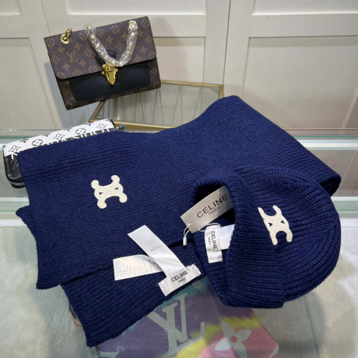cashmere cotton scarf and hat ,no box. HX68-11-16