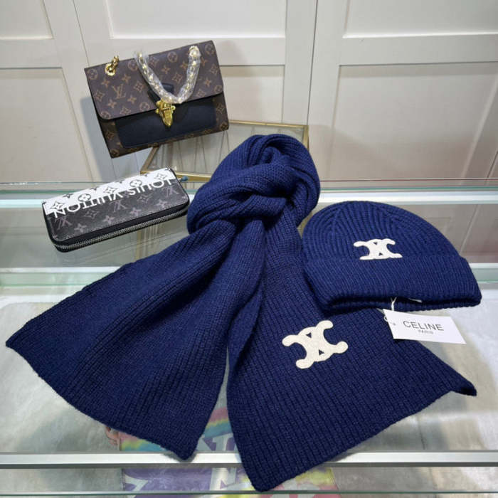 cashmere cotton scarf and hat ,no box. HX68-11-16