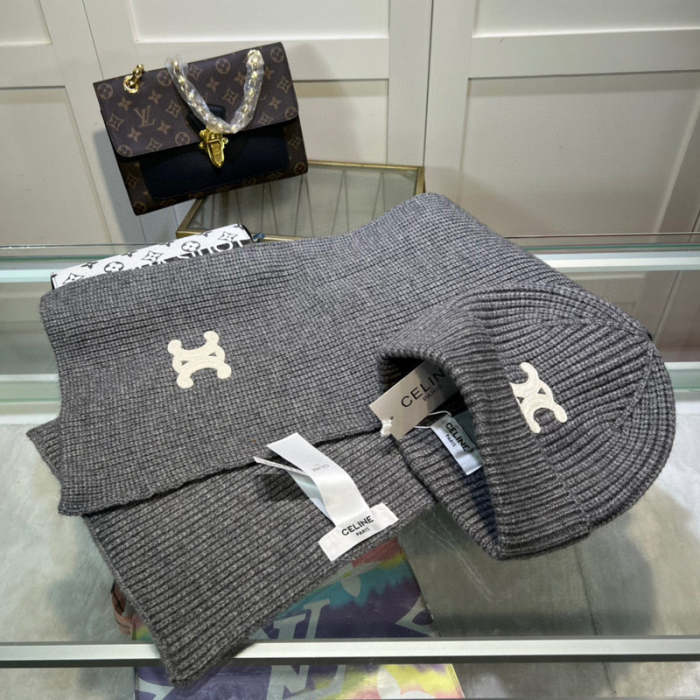 cashmere cotton scarf and hat ,no box. HX68-11-16