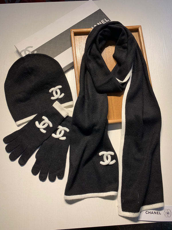 cashmere cotton scarf and gloves and hat ,no box. HX68-25-27