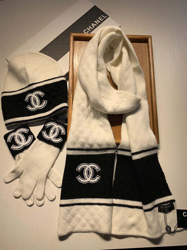 cashmere cotton scarf and gloves and hat ,no box. HX68-23-24