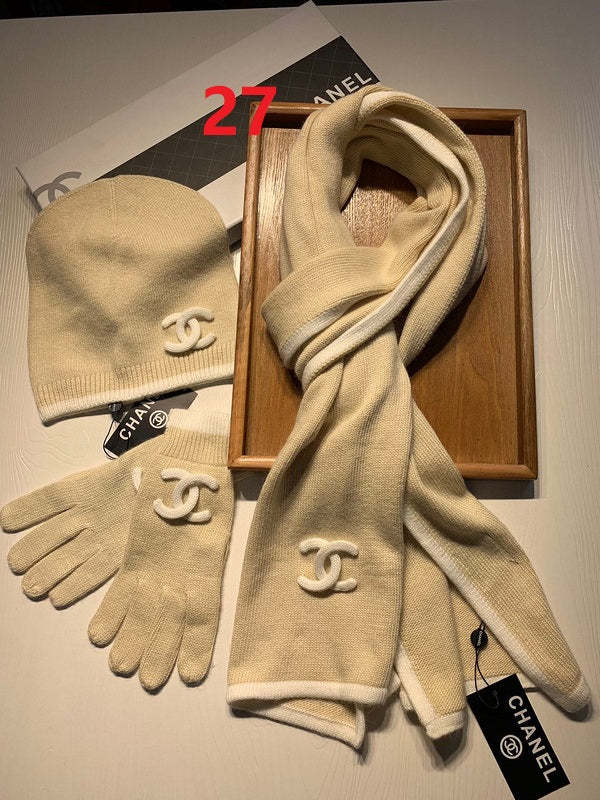 cashmere cotton scarf and gloves and hat ,no box. HX68-25-27