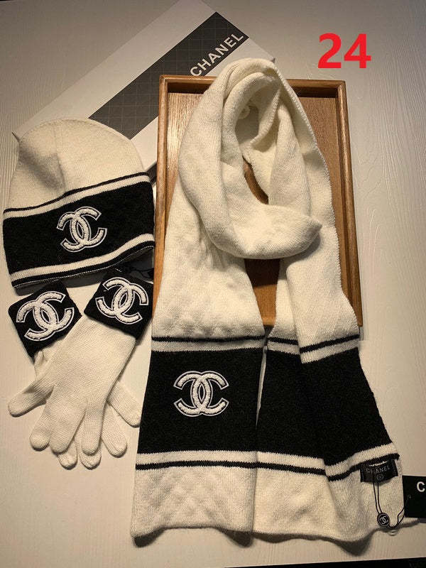 cashmere cotton scarf and gloves and hat ,no box. HX68-23-24