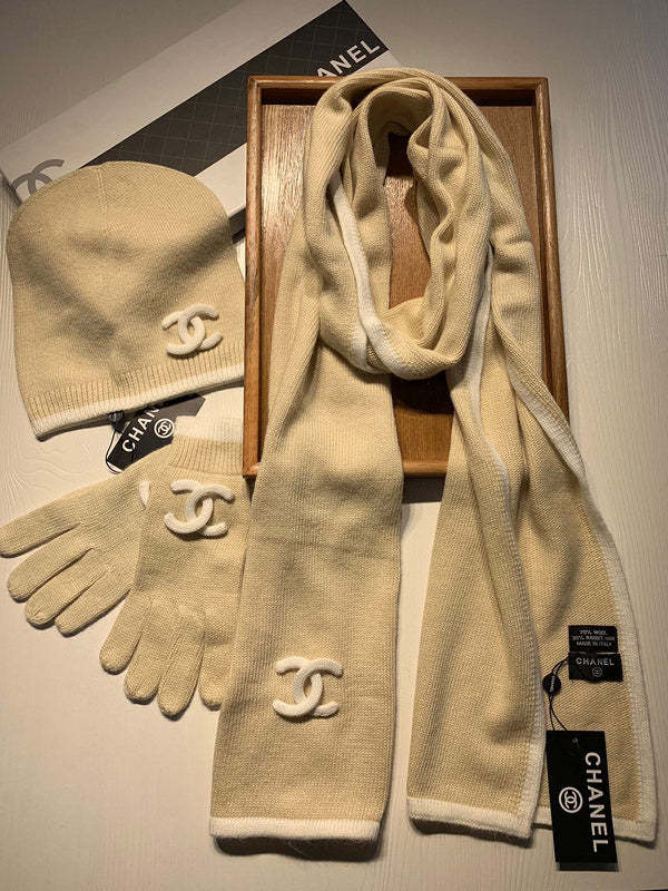 cashmere cotton scarf and gloves and hat ,no box. HX68-25-27