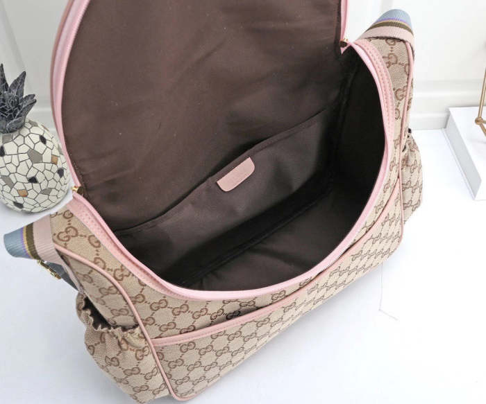 Canvas and split leather baby diaper bag + nursing bottle bag+ cushion, AAA, no box,diaper bag size  40x30x14cm,B98-52
