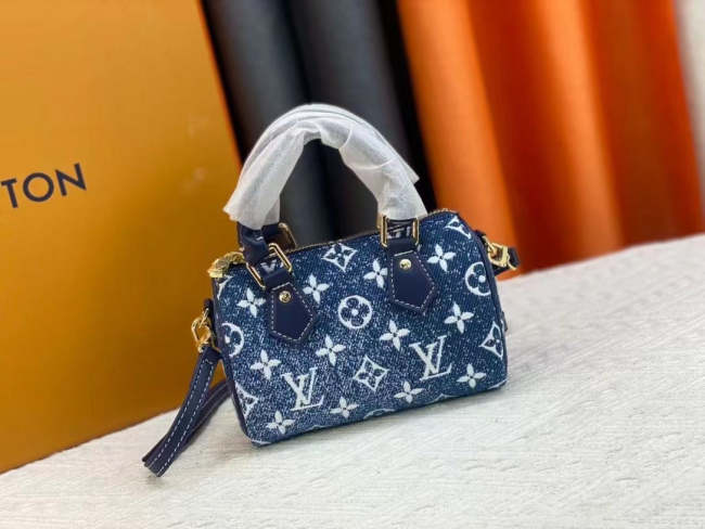 Nano Speedy canvas leather bag ,5A,size 16X11X9cm, no box, B88-1723