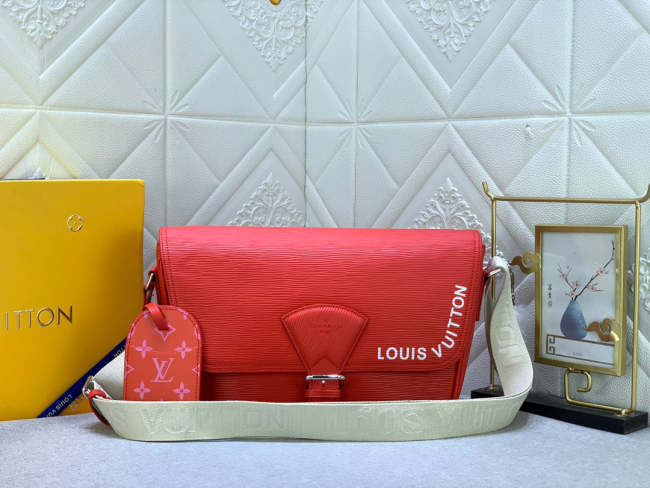 M23097 canvas leather bag ,5A,size 34x19x11cm, no box, B110-185