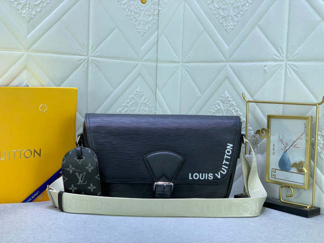 M23097 canvas leather bag ,5A,size 34x19x11cm, no box, B110-184